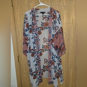Derek Heart Floral Sheer Kimono